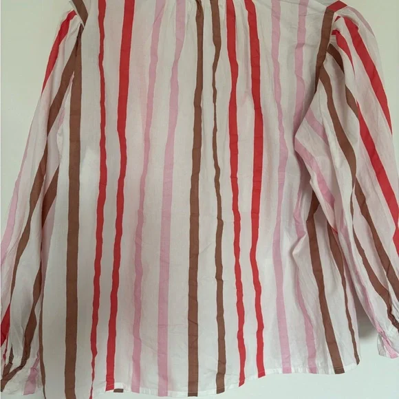 Velvet by Graham and Spencer small striped cotton top shirt - Picture 2 of 3